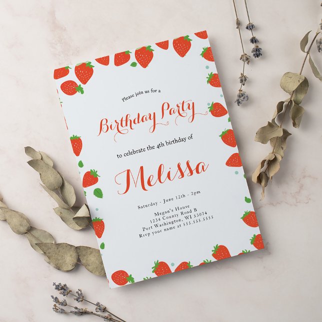 Invitación Fresa Berry Sweet Birthday (Subido por el creador)