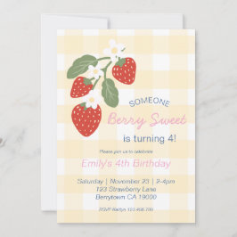 Invitación Fresa Berry Sweet Country Spring Birday