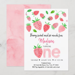 Invitación Fresa Berry Sweet First Birday