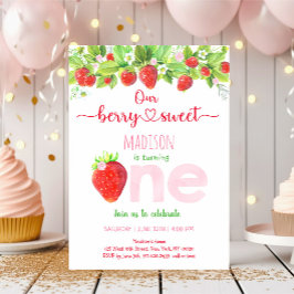Invitación Fresa Berry Sweet First Birday