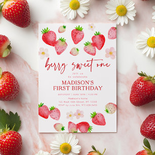 Invitación Fresa Berry Sweet One First Birday
