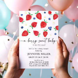 Invitación Fresa Blueberry Berry Sweet Baby Shower
