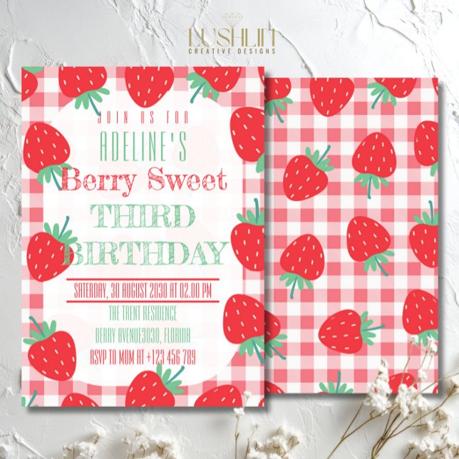 Invitación Fresa Cumpleaños Sweet Berry Fiesta (Subido por el creador)