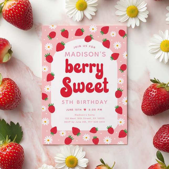 Invitación Fresa Daisy Berry Sweet Birthday (Subido por el creador)