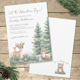 Invitación Fresa de los animales acuarela Woodland Baby Showe