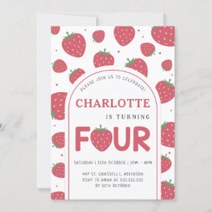 Invitación Fresa dulce dulce dulce dulce dulce cuarto Fiesta 