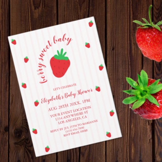 Invitación Fresa Dulce Fiesta de Bebé (Subido por el creador)