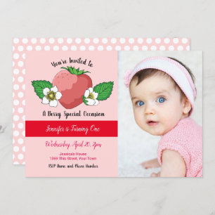 Invitación Fresa dulce primer cumpleaños