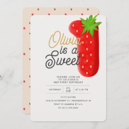 Invitación Fresa dulce primer cumpleaños