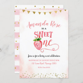 Invitación Fresa dulce primer cumpleaños