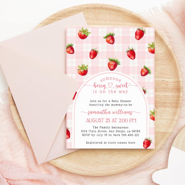 Invitación Fresa dulce verano Rústico Bebé ducha (Subido por el creador)