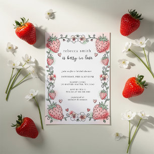 Invitación Fresa enamorada ducha de novia de fresa
