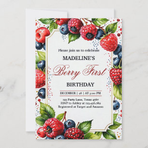 Invitación Fresa frambuesa frambuesa Berry Primera parte de c