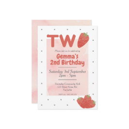 Invitación Fresa Lunares TWO 2