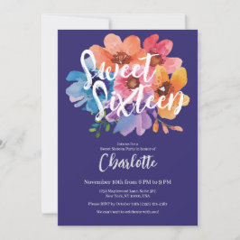 Invitación Fresa moderna Flor dulce 16 Fiesta
