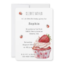 Fresa Pastel de Muffin Ladybugs Cumpleaños