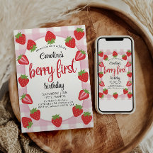 Fresa primer cumpleaños Fiesta Berry