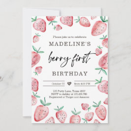 Invitación Fresa primer cumpleaños Invitar primer dulce de Be