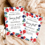 Invitación Fresa Raspberry Berry Primer primer cumpleaños<br><div class="desc">(H) ¡Una invitación divertida para tu fiesta de cumpleaños! Tema de Berry. cómodamente PERSONALIZAR este diseño con sus detalles! æSi necesita coordinar ARTÍCULOS DE COINCIDENCIA, por favor compruebe nuestra colección o tienda de correspondencia. ¿Tiene alguna pregunta sobre nuestros diseños o si no encuentra lo que está buscando, por favor contáctenos:...</div>