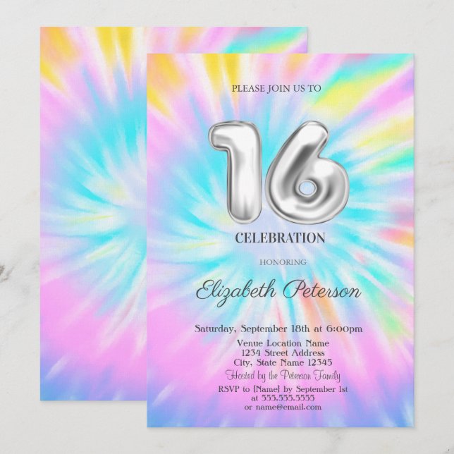 Invitación Fresa Tinte de Moda Cool Sweet 16  (Anverso / Reverso)