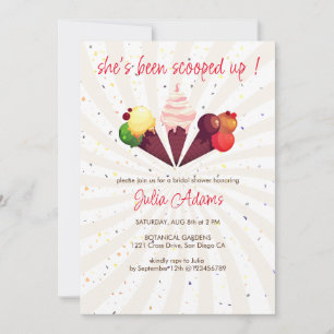 Invitación Fresa Vainilla Choco Scoop Bridal Shower