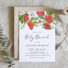 Invitación Fresas acuáticas Brunch Bebé Botánico