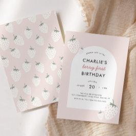 Invitación Fresas Campos Berry Primer Cumpleaños | CHICA