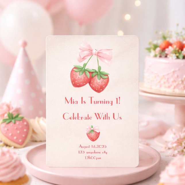 Invitación fresas cumpleaños  (Subido por el creador)