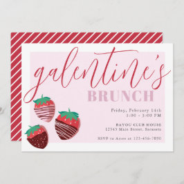 Invitación Fresas de chocolate de brunch para el día de Galen