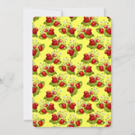 Invitación fresas de fresa amarilla de cottagecore vintage