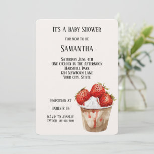 Invitación Fresas Dulces de Bayas Baby Shower