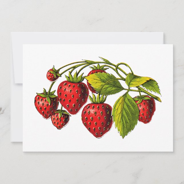 Invitación Fresas frescas (Anverso)