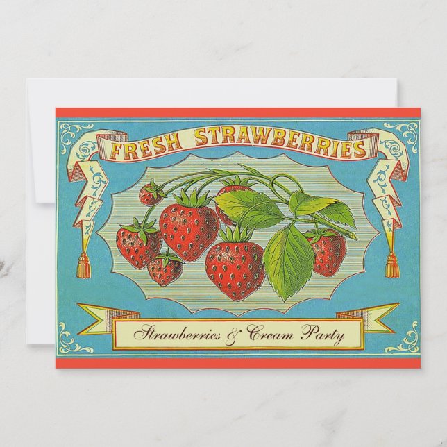 Invitación Fresas y Fiesta de crema (Anverso)