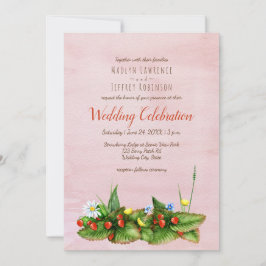 Invitación Fresas y flores del prado boda ruidoso