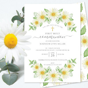 Invitación fresca de Daisy Floral a la primera com