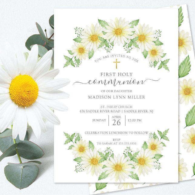 Invitación fresca de Daisy Floral a la primera com (Subido por el creador)