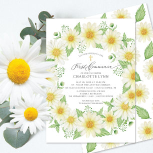 Invitación fresca de Daisy Floral a la primera com