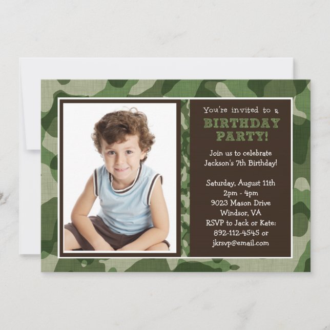 Invitación fresca del fiesta de Camo (Anverso)