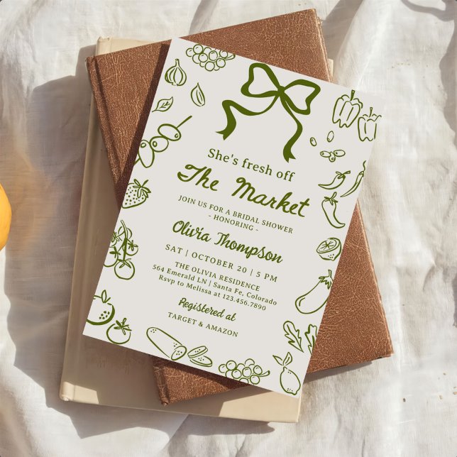 Invitación Fresca del mercado boda dibujada a mano (Subido por el creador)