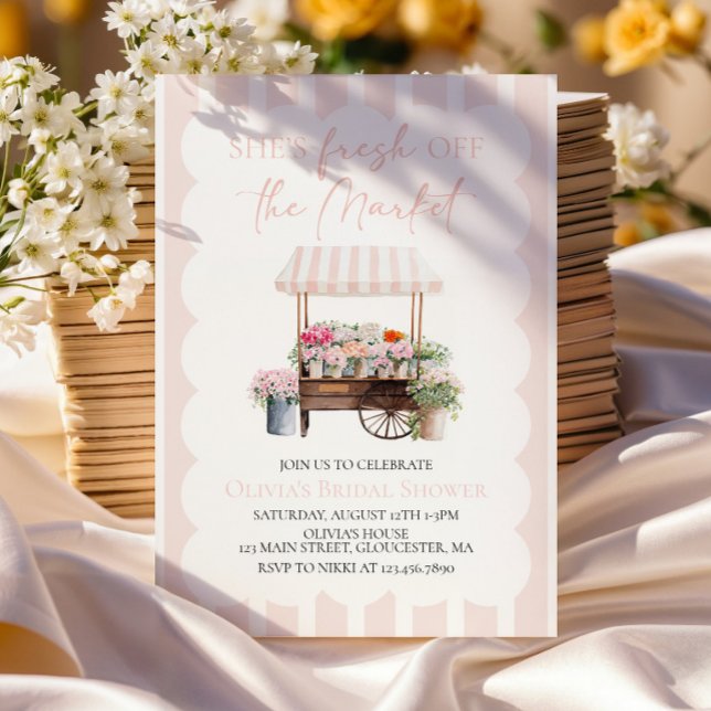 Invitación Fresca del mercado Carrito de flores para despedid (Subido por el creador)