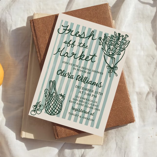 Invitación Fresca del mercado Cumpleaños de soltera dibujado  (Subido por el creador)