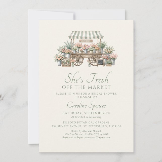 Invitación Fresca del mercado: Despedida de soltera (Anverso)