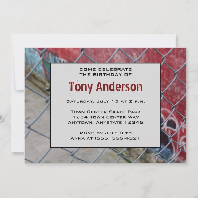 Invitación fresca urbana de la fiesta de (Anverso)