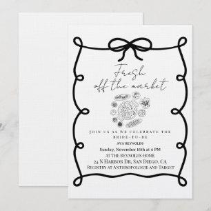 Invitación Frescas del mercado ducha floral nupcial