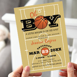 Invitación Fresco Baby Shower de Baloncesto 'Oh Chico'