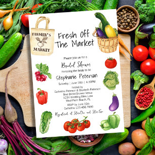 Invitación Fresco de la cesta del mercado para la ducha de no