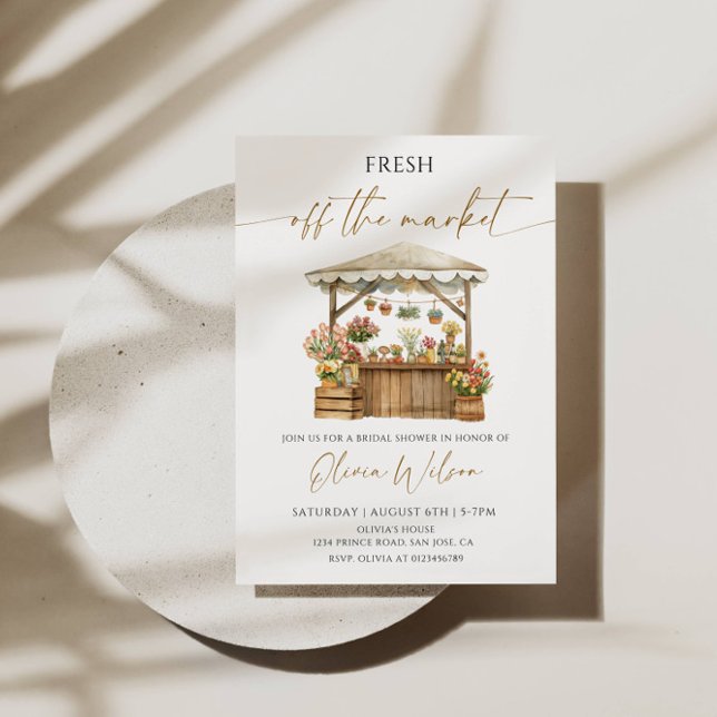 Invitación Fresco de la ducha de novia del mercado - Rústico  (Subido por el creador)