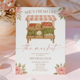 Invitación Fresco de la ducha de novias en el mercado de los