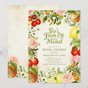 Invitación Fresco de la ducha de novias en el mercado de los 