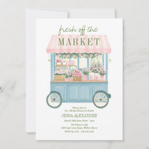 Invitación Fresco de la ducha de novias florales de un agricu